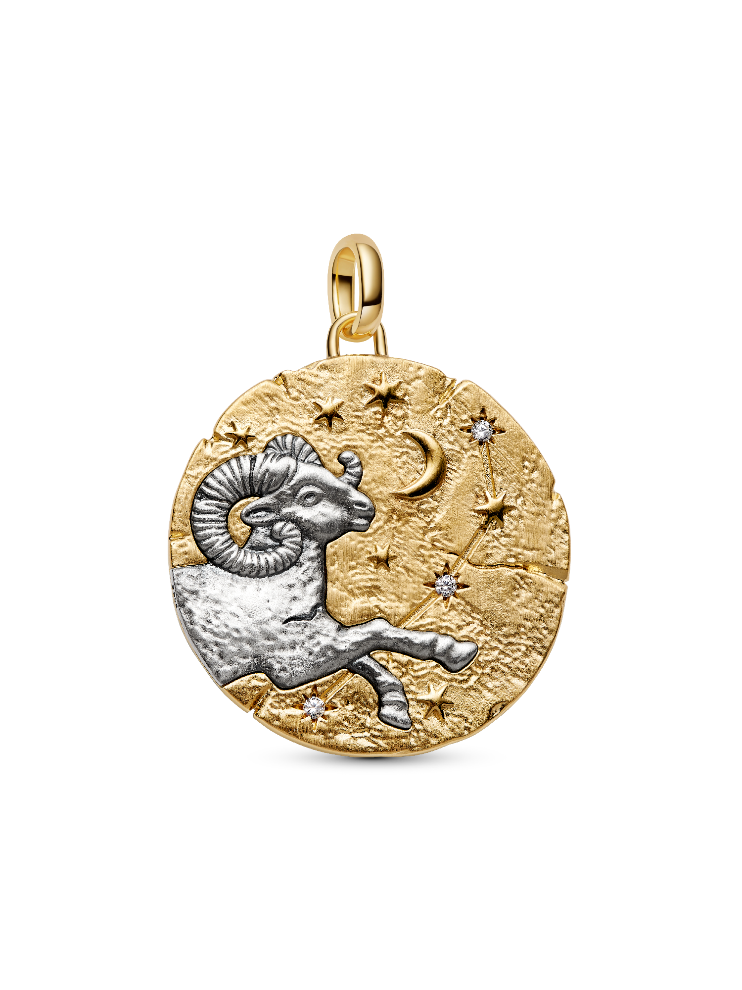 Charm Medalhão extragrande do Zodíaco do Signo de Áries