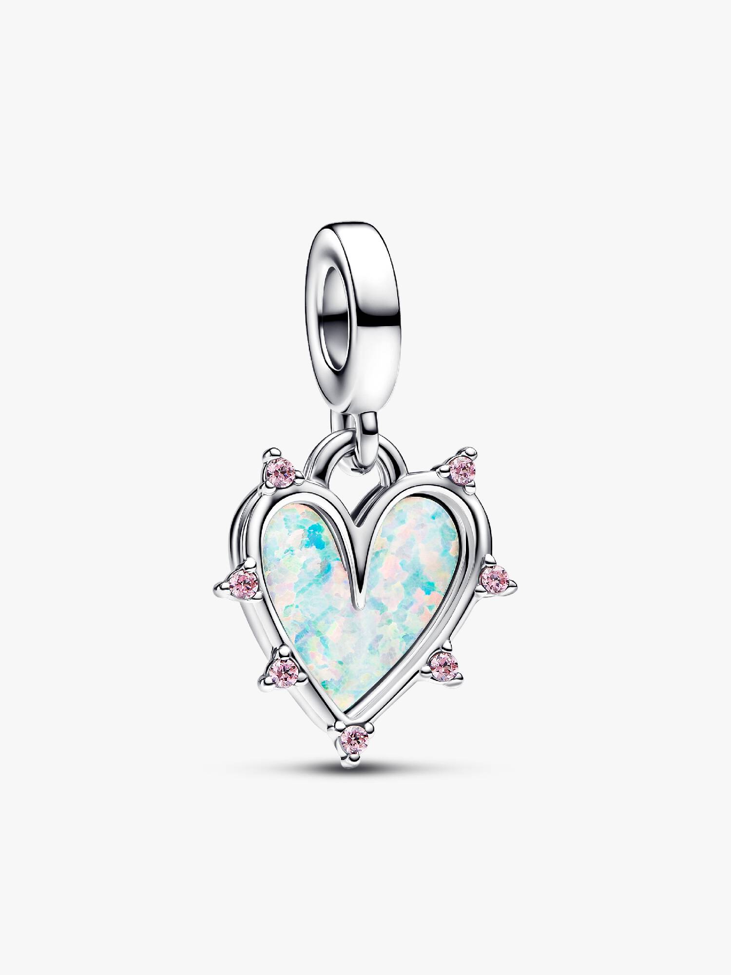 Charm pendente duplo opalescente da amizade fruta-cor