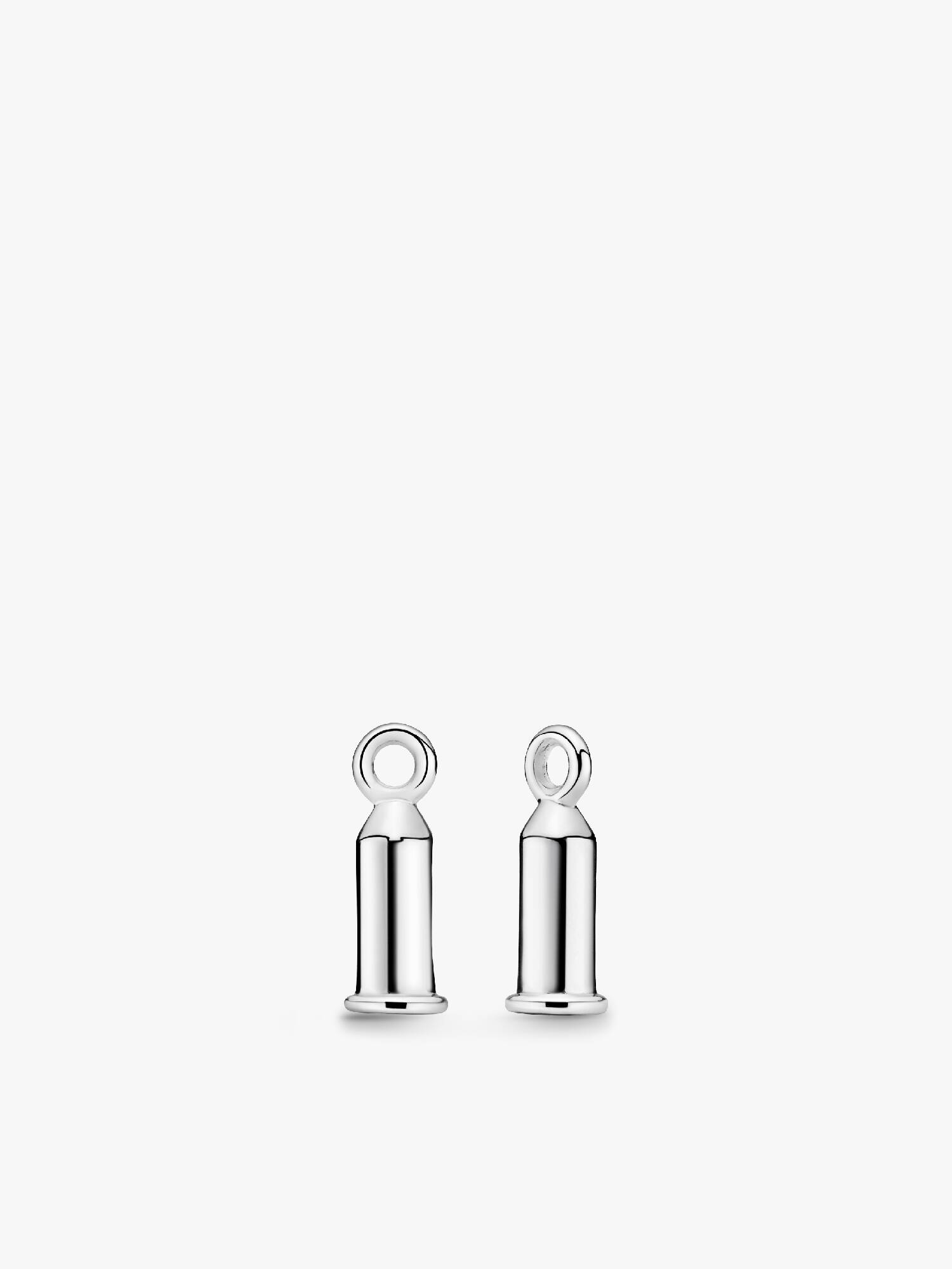 Silver earring barrel for pave charms