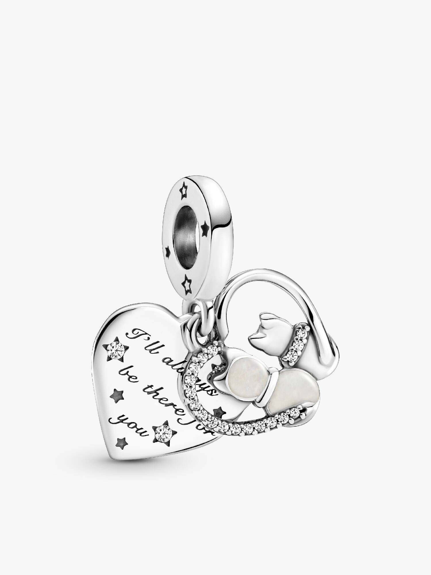 Charm Pendente Gatos e Corações.