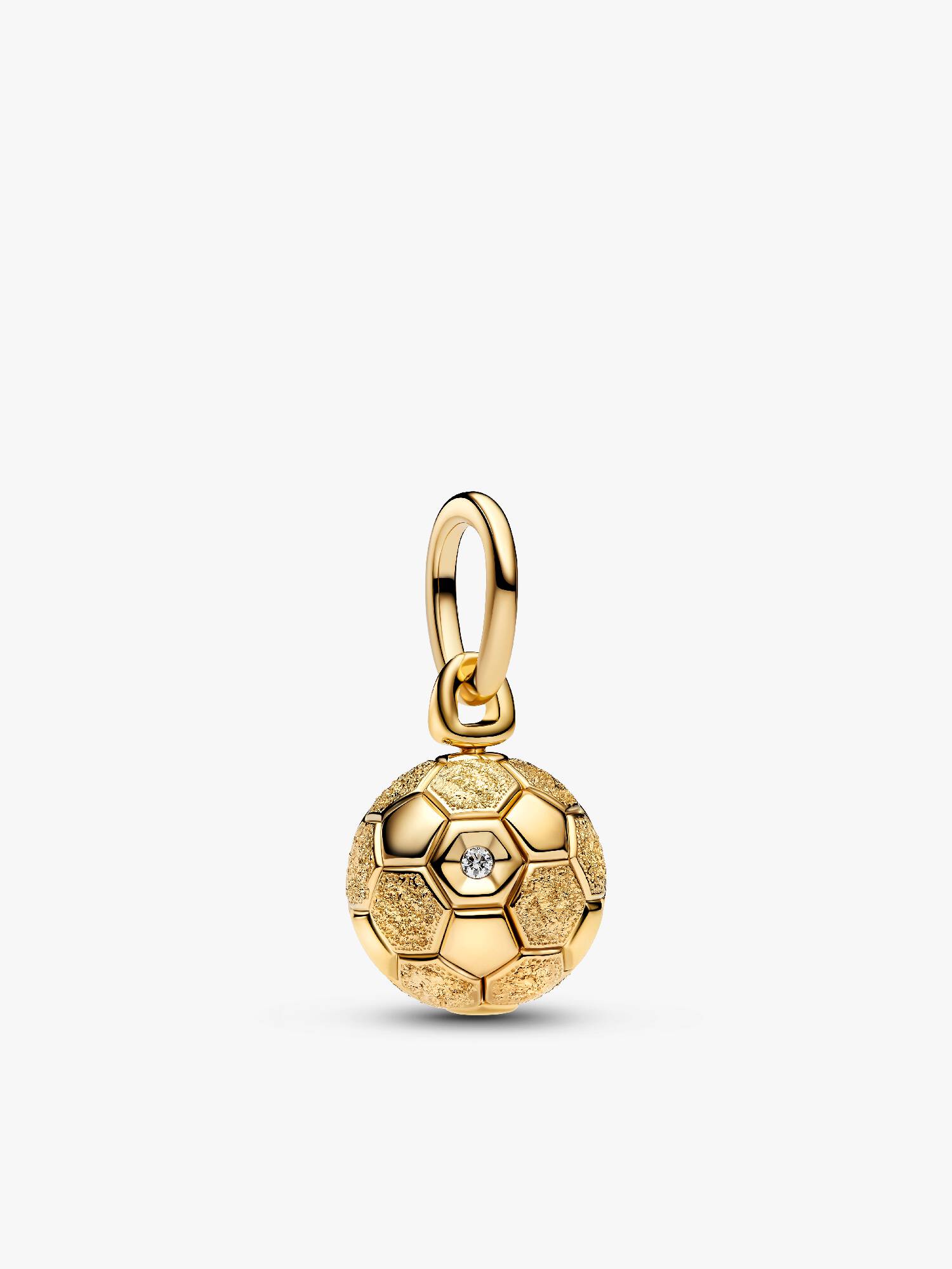 Charm Pendente Bola de Futebol com Diamante Cultivado em Laboratório