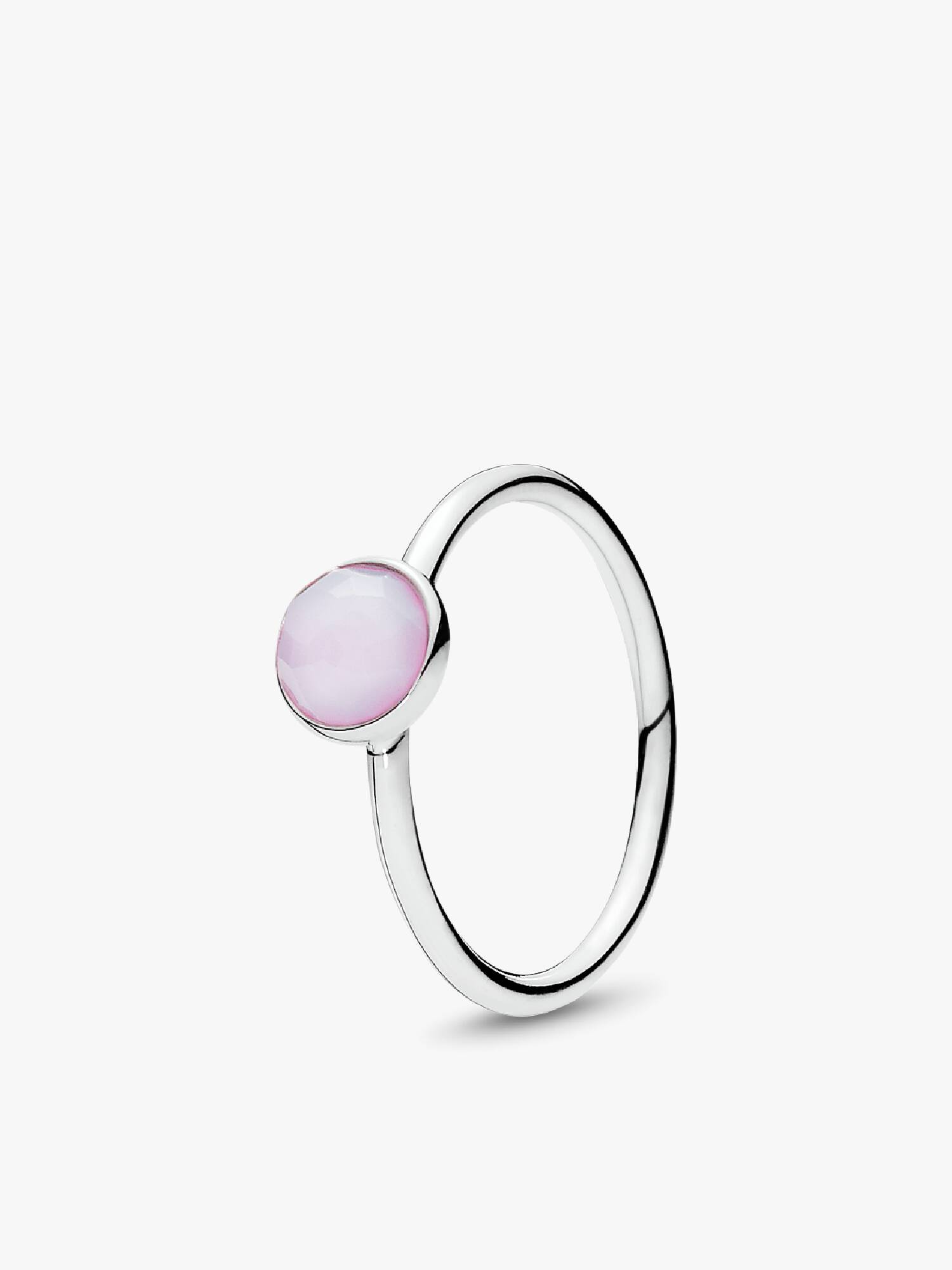 Anel October Droplet, Opalescent Rosa Cristal
