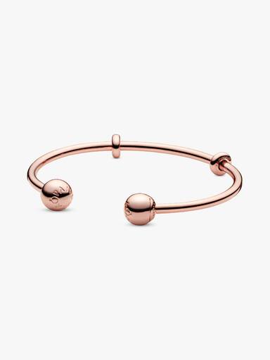 Bracelete Rígido Aberto entre Esferas