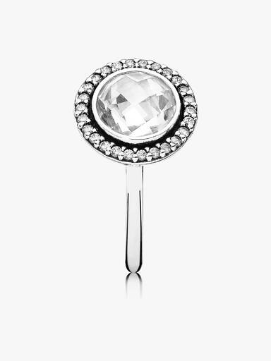 Silver ring with cubic zirconia