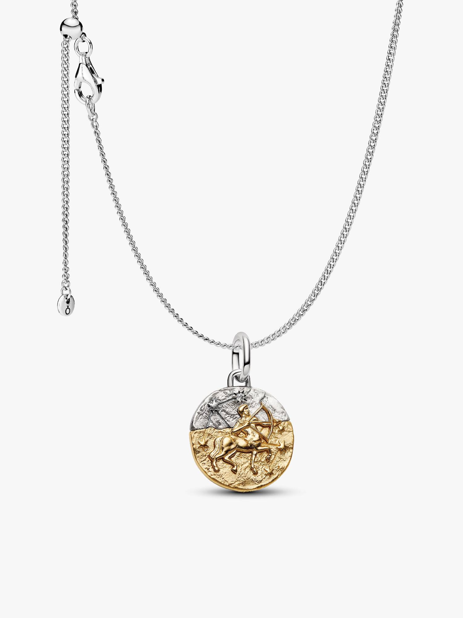 Conjunto de Colar com Charm Medalhão de Sagitário
