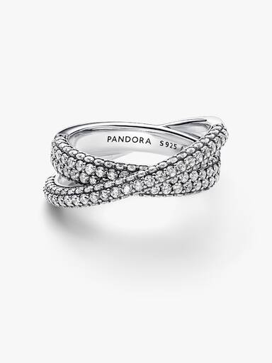 Anel Entrelaçado em Pavé Pandora Timeless