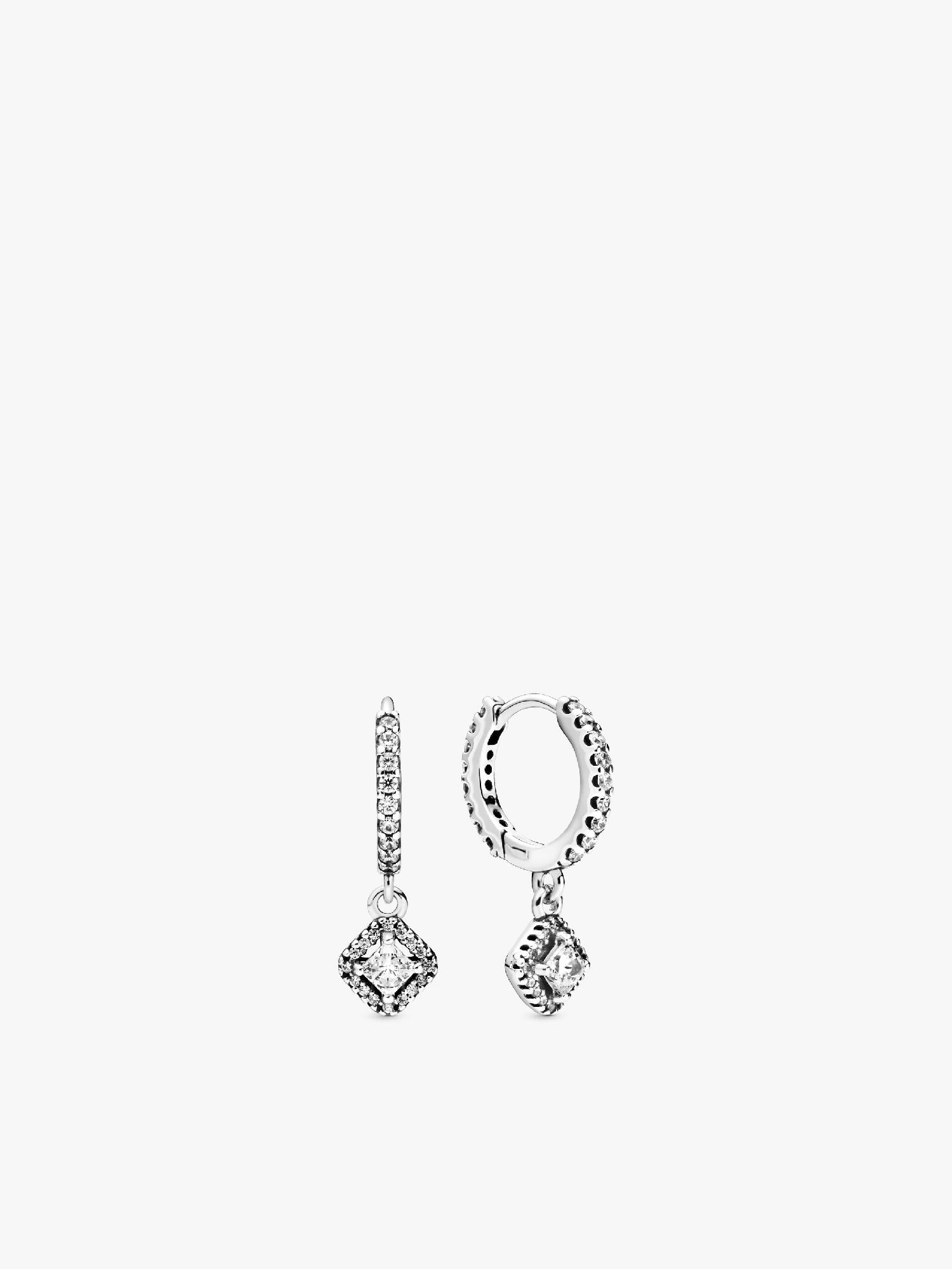 Brincos de Argola Mini Pendente Quadrado Brilhante