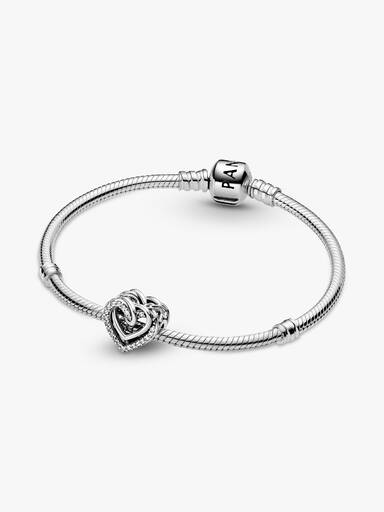 Charm Brilhante de Corações Entrelaçados