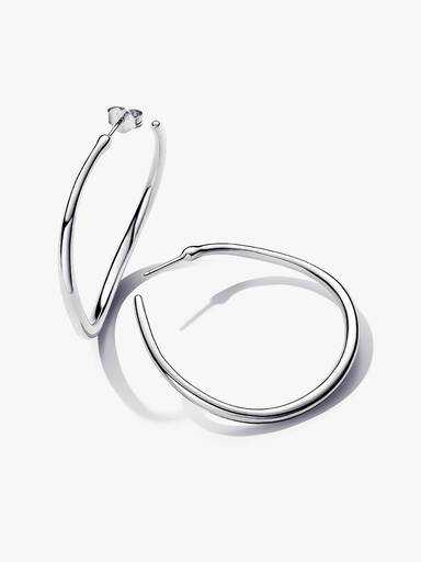 Brincos de argola abertos de 42 mm em forma orgânica