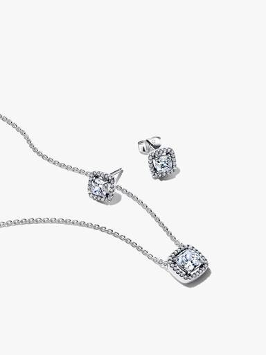 Conjunto Halo Quadrado Brilhante