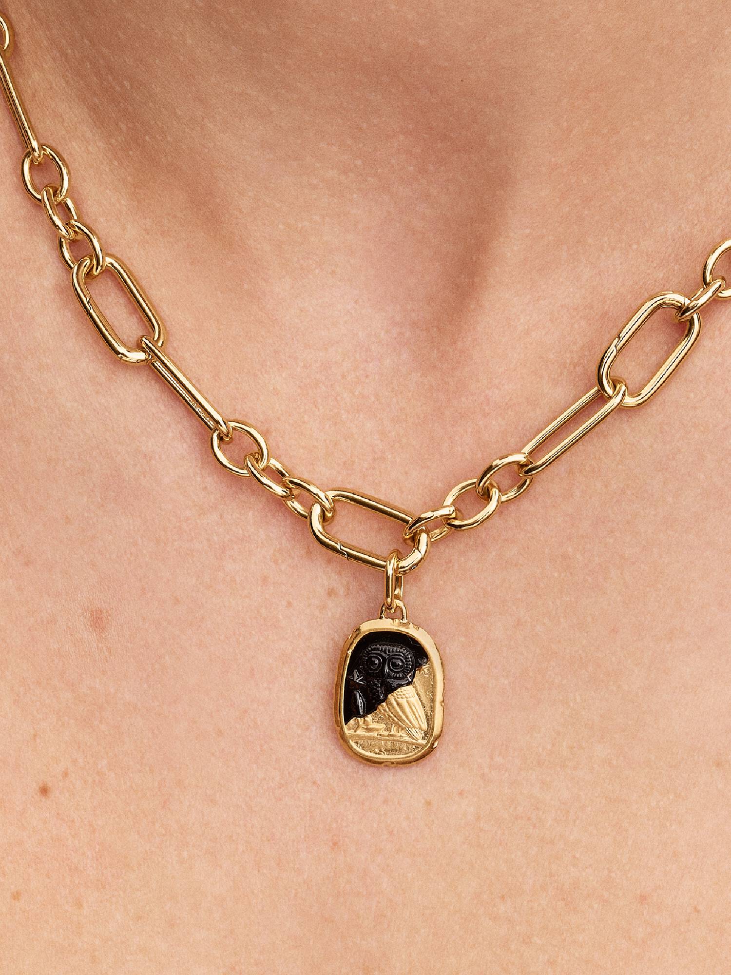 Charm Medalhão de Coruja