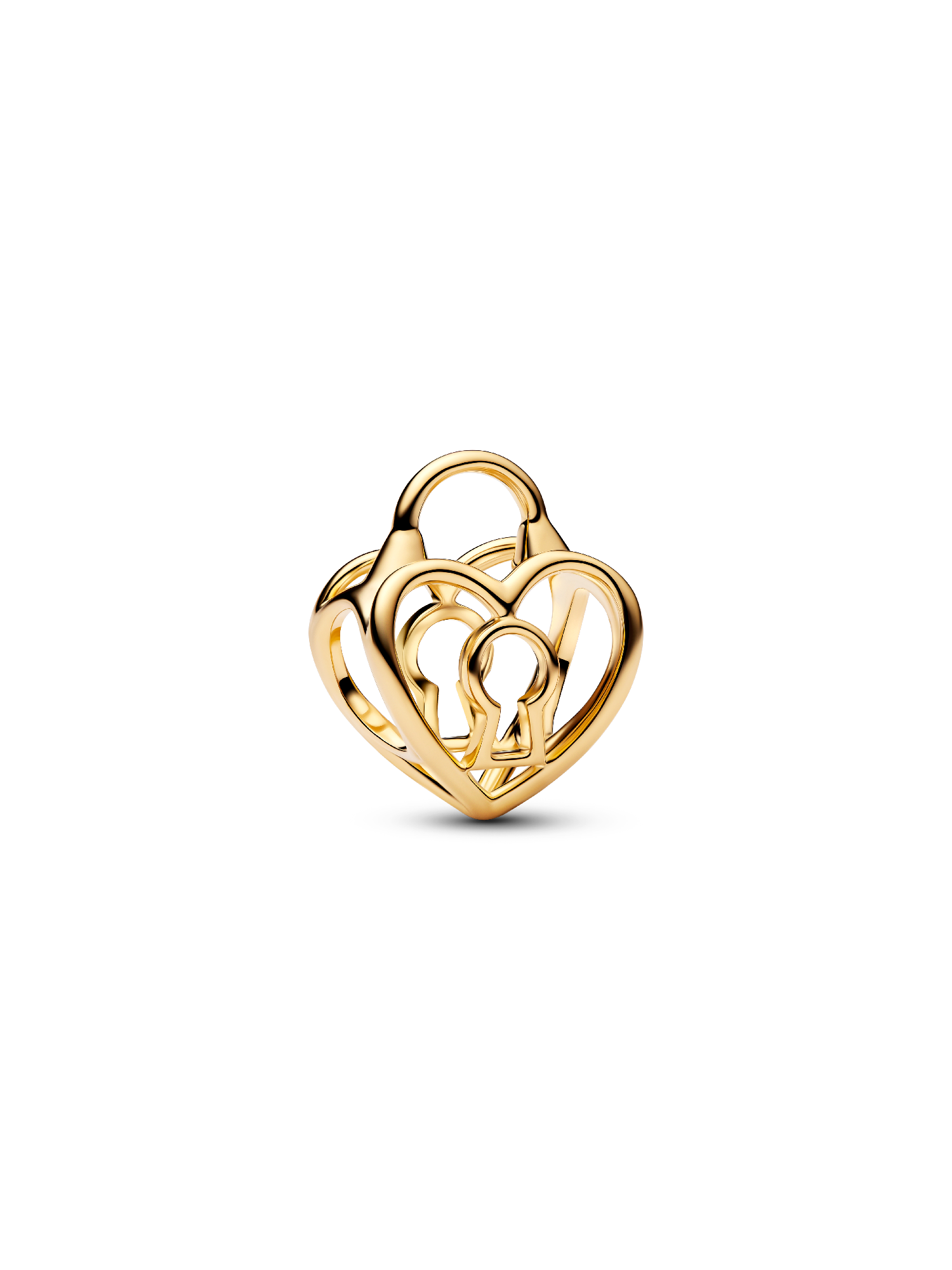 Charm de cadeado de coração vazado