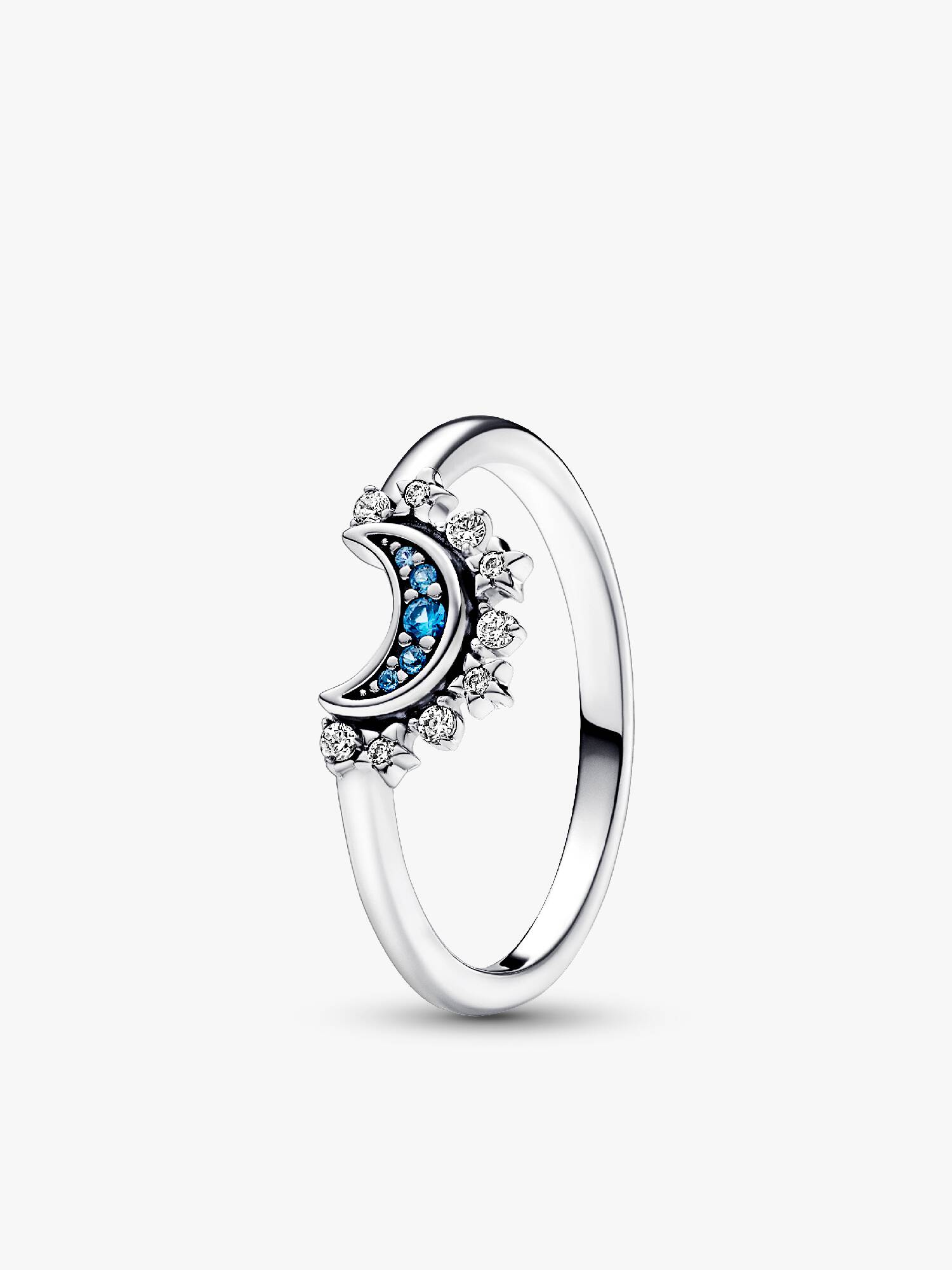 Anel Lua Brilhante Azul Celestial