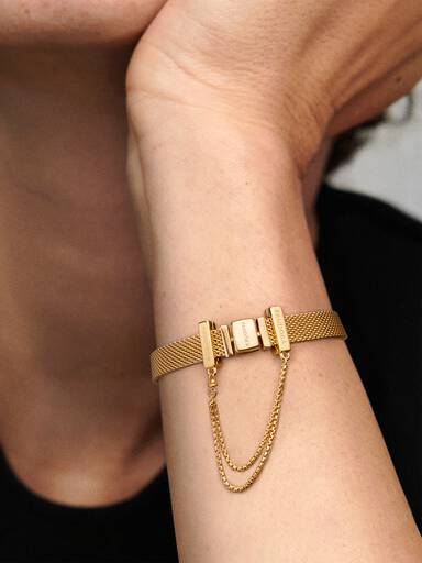 PANDORA Reflexions safety chain in 14k gold-plated