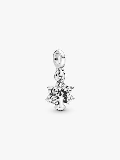 Tree sterling silver mini dangle with clear cubic zirconia