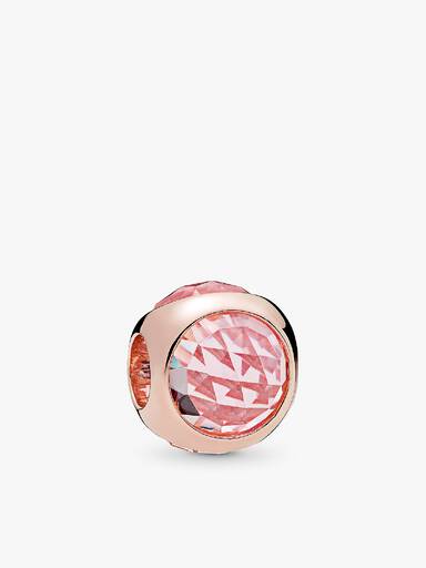 PANDORA Rose charm with pink mist crystal
