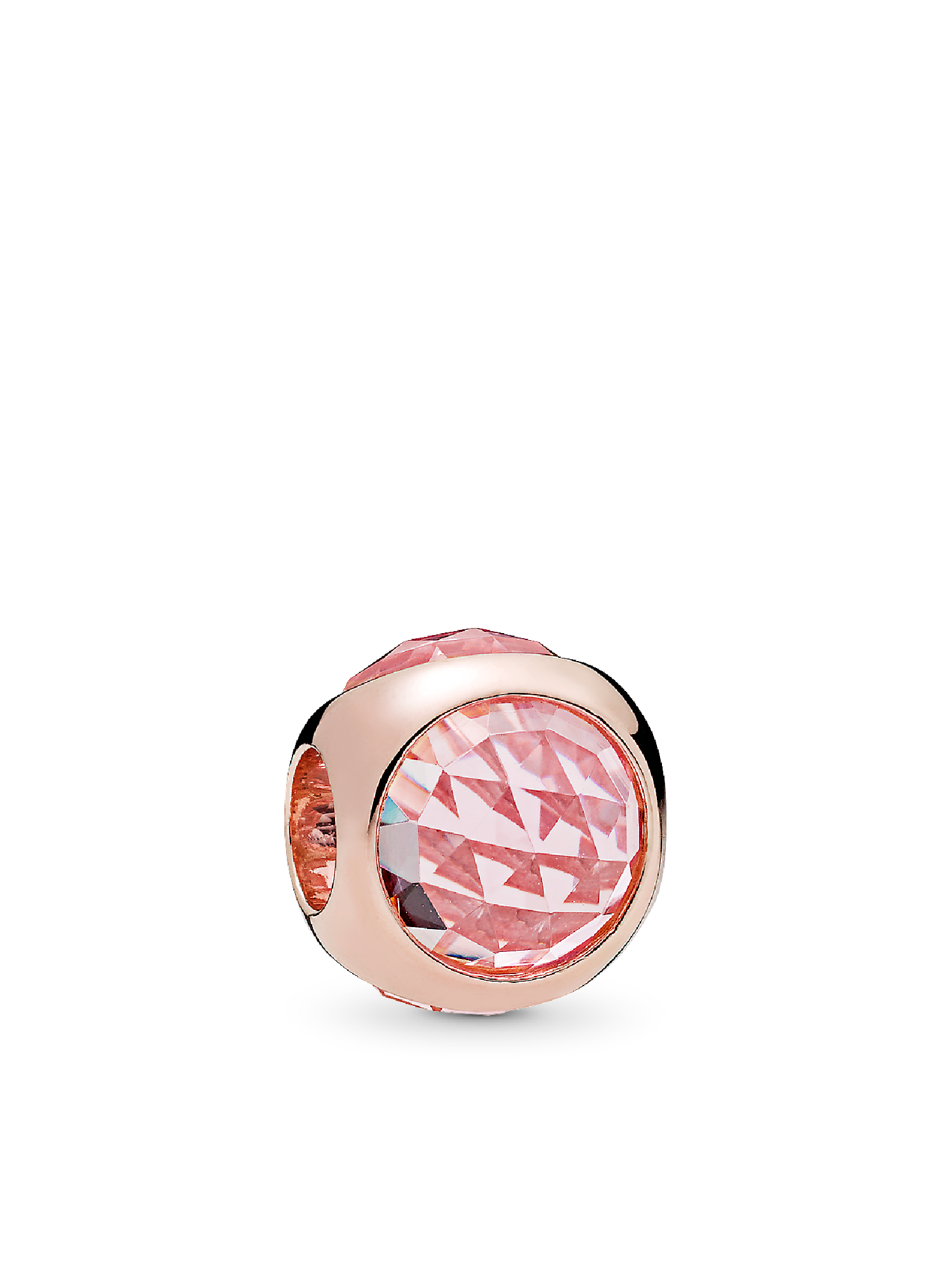 PANDORA Rose charm with pink mist crystal