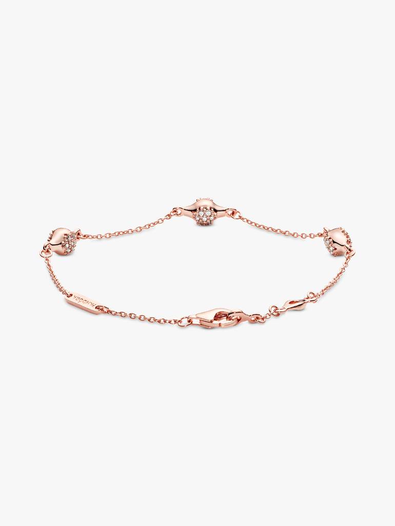 Modern LovePods PANDORA Rose bracelet with clear cubic zirconia