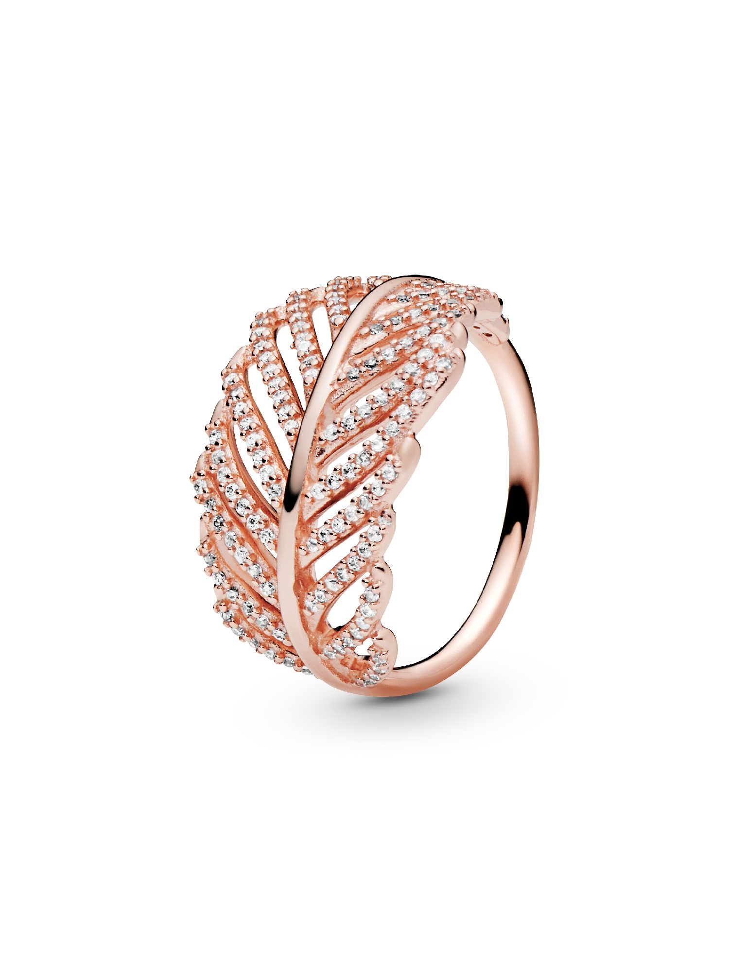 PANDORA Rose ring with micro bead-set cubic zirconia