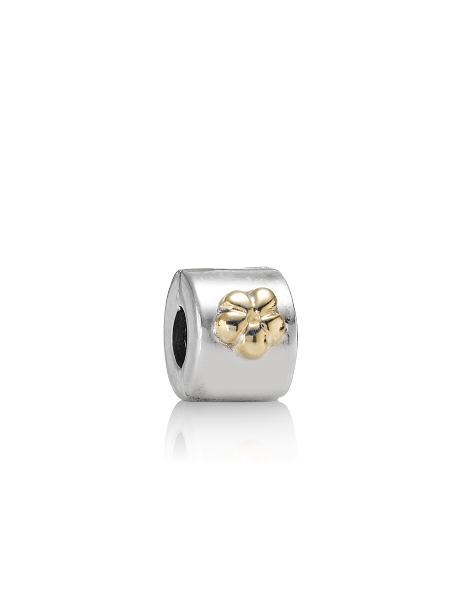 Floral silver clip with 14k