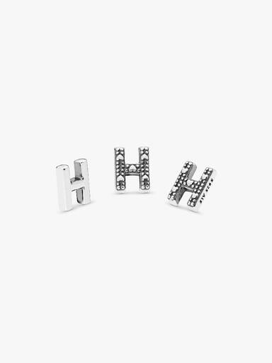 Letter H silver petite element
