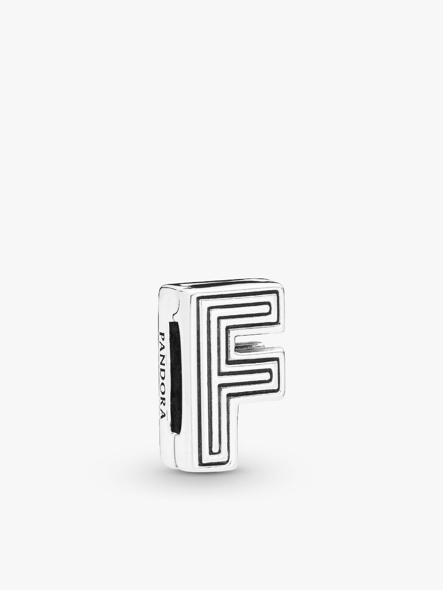 Pandora Reflexions letter F silver clip charm