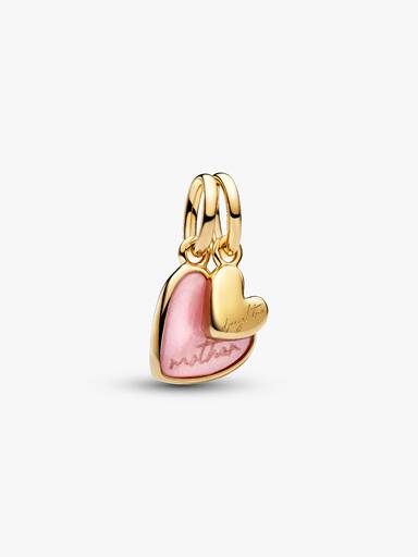 Charm pendente divisível “Mãe e Filha” rosa.