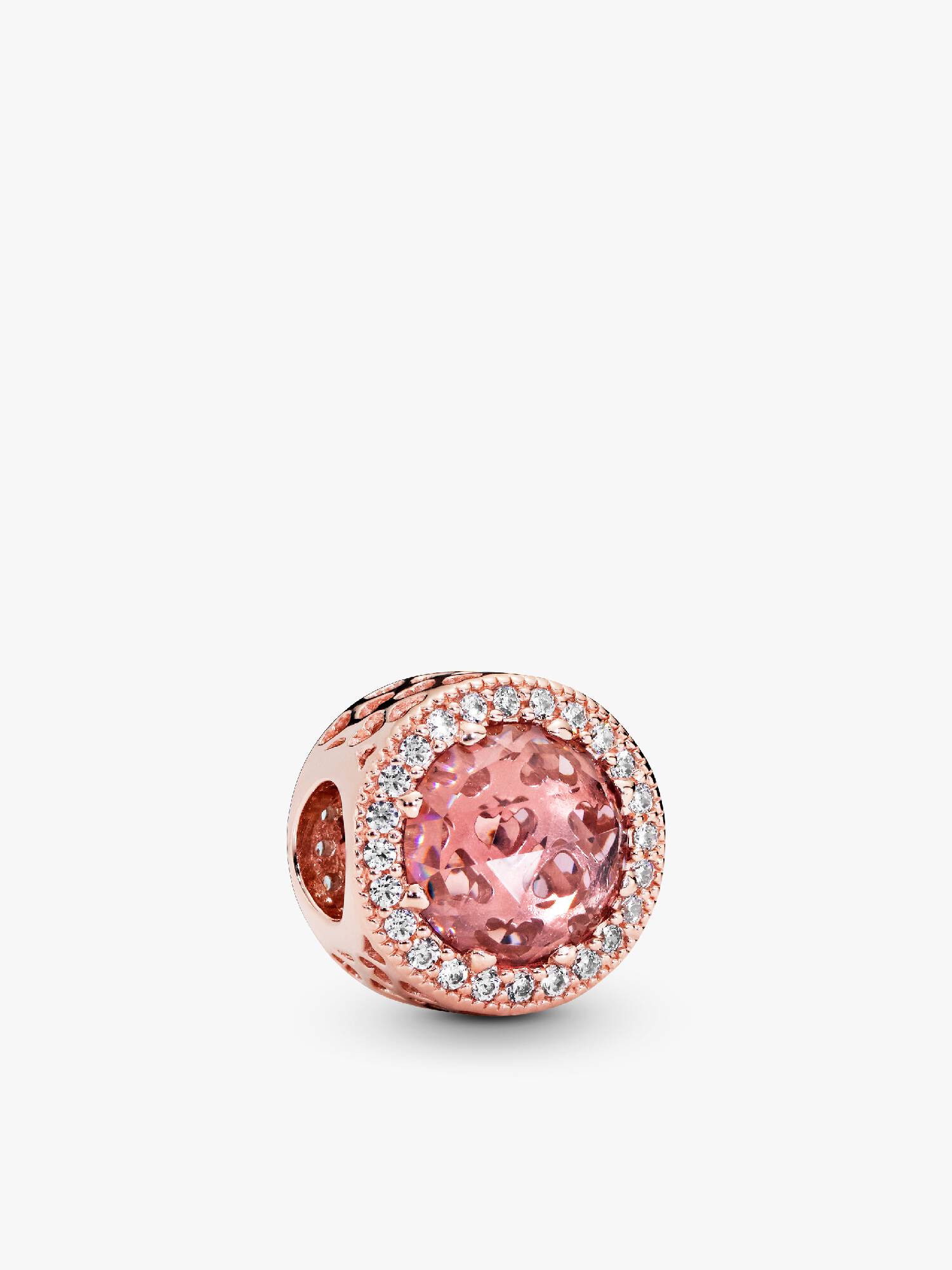 Charm Cristal Rosa Brilhante