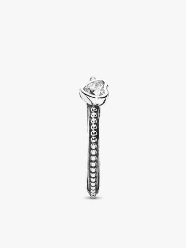 Heart silver ring with cubic zirconia