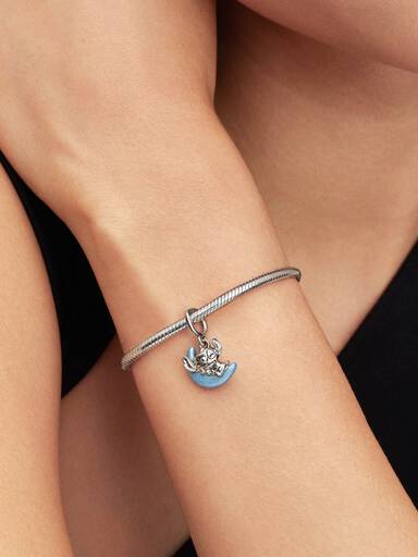 Charm Pendente da Lua que Brilha no Escuro do Stitch da Disney
