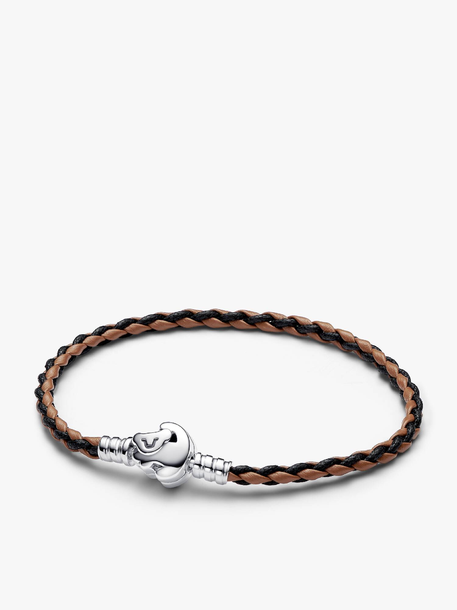 Braceletee de Cuero Trenzado Pandora Moments com Broche Del Rey León de Disney