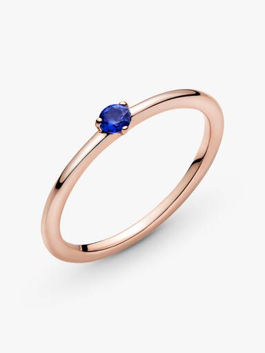 Anel Stellar Azul Solitaire
