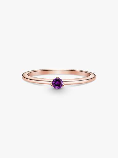 Anel Roxo Solitaire