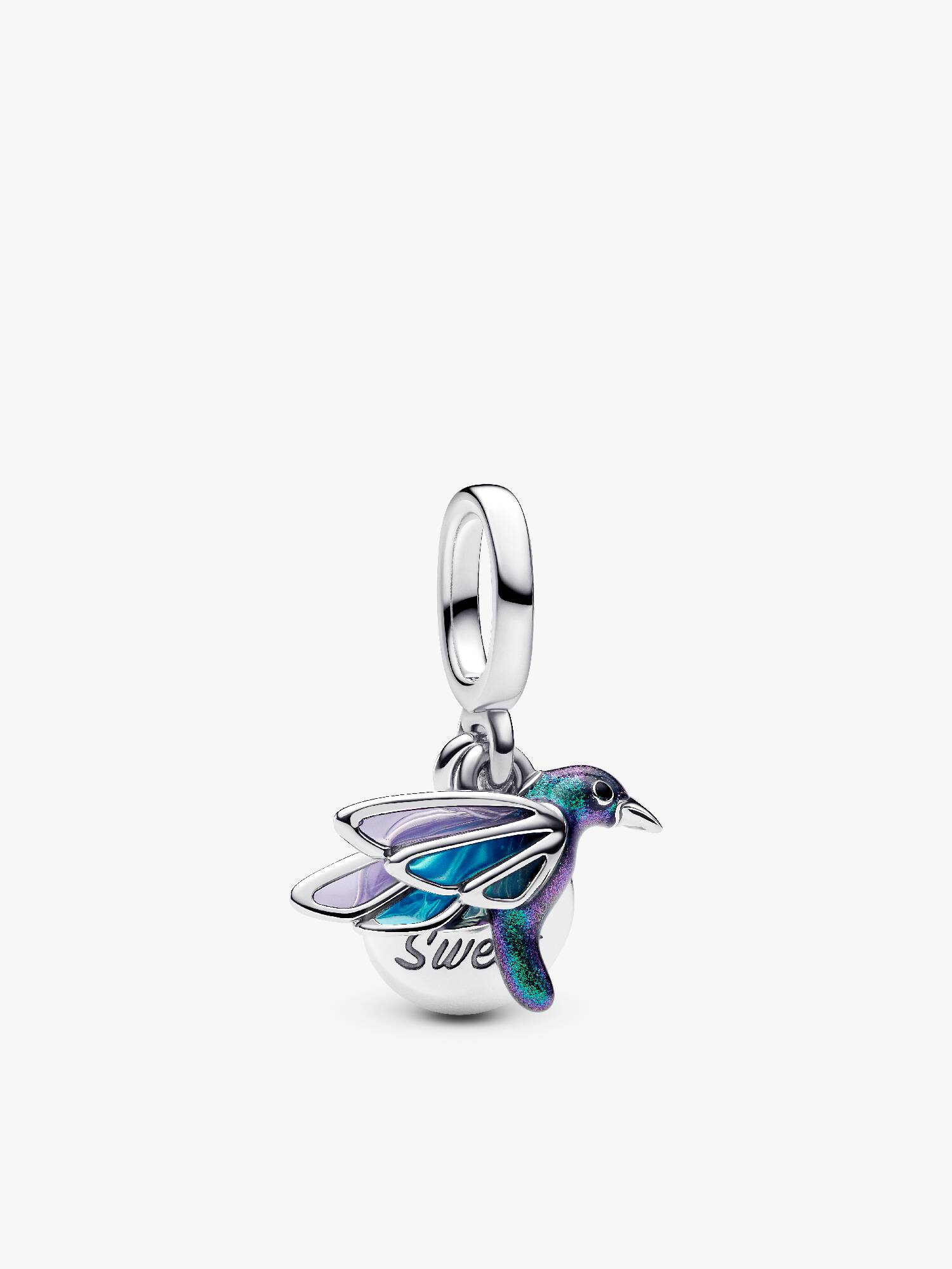Charm pendente duplo de beija-flor