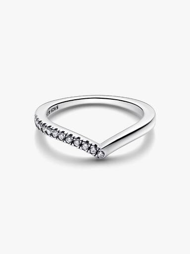 Anel Chevron Meio Brilhante Pandora Timeless