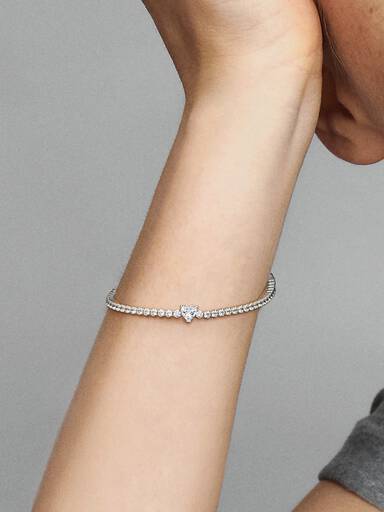 Pulseira Riviera de Coração Brilhante