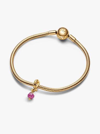 Charm pendente do círculo da eternidade em rosa facetado.