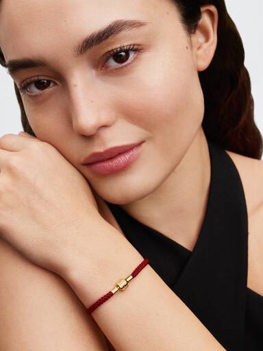 Pulseira de Cordão Vermelho Cintilante