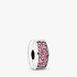 Silver clip with honeysuckle pink cubic zirconia and silicone grip Silver clip with honeysuckle pink cubic zirconia and silicone grip
