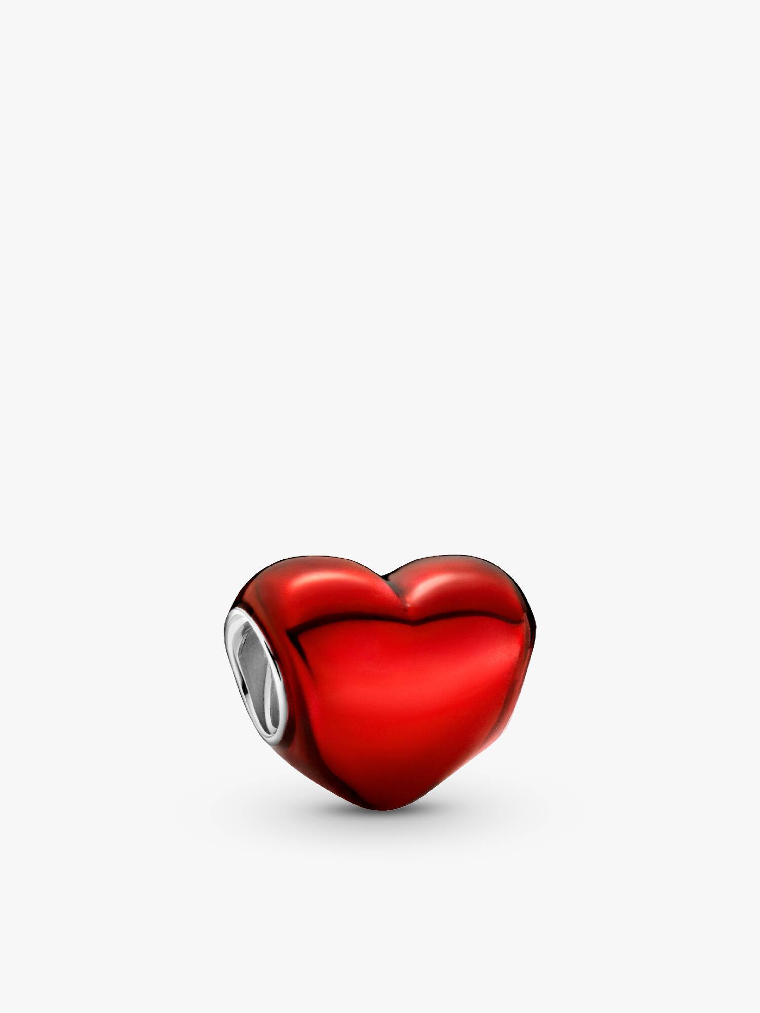Charm Coração Metálico Vermelho
