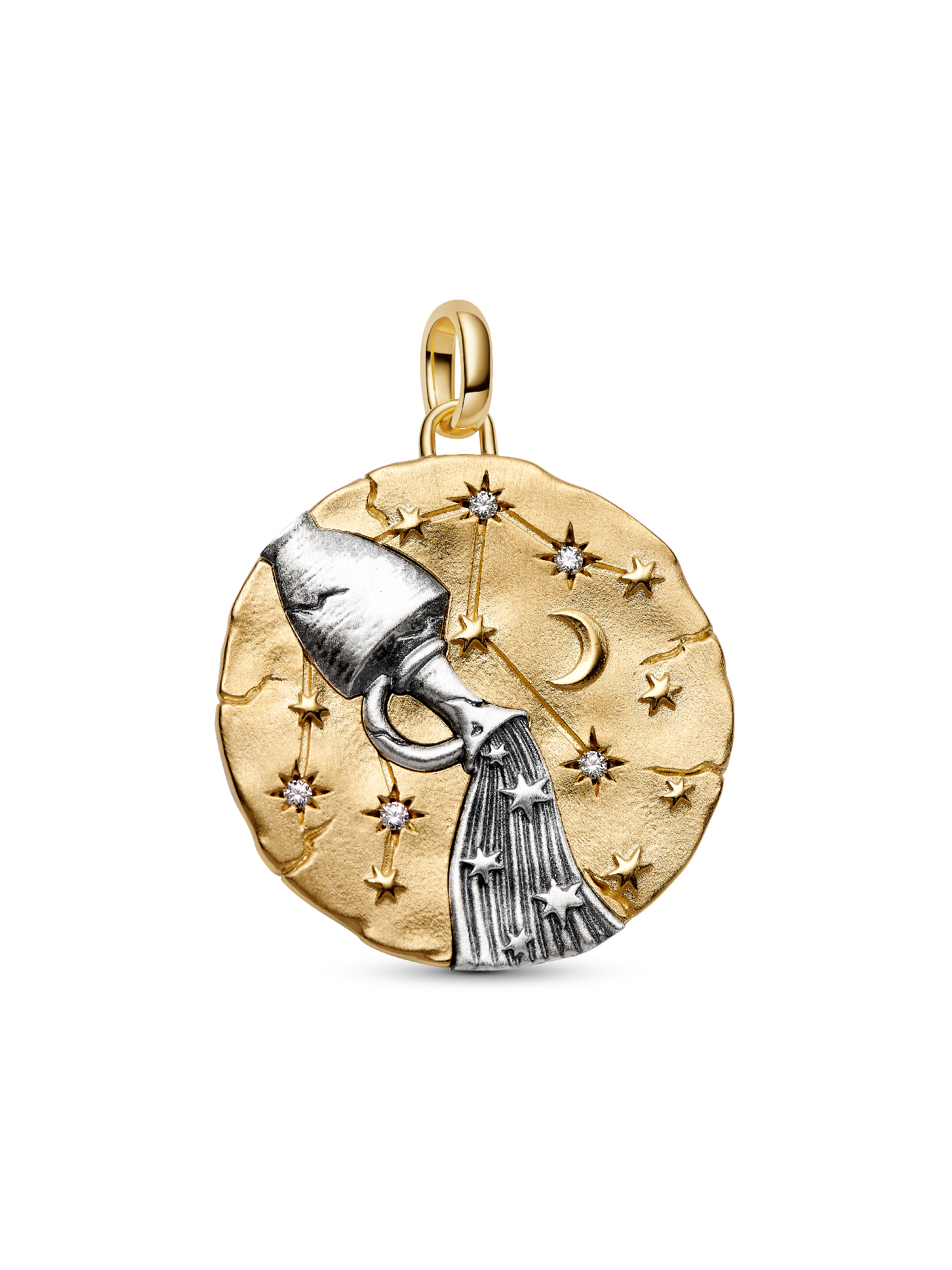 Charm Medalhão Maxi do Zodíaco do Signo de Aquário