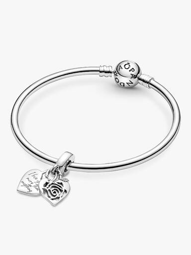 Charm pendente com cadeado de coração rosa