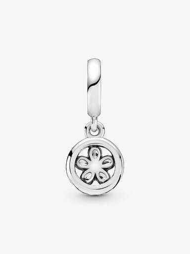 Snowflake sterling silver dangle with clear cubic zirconia