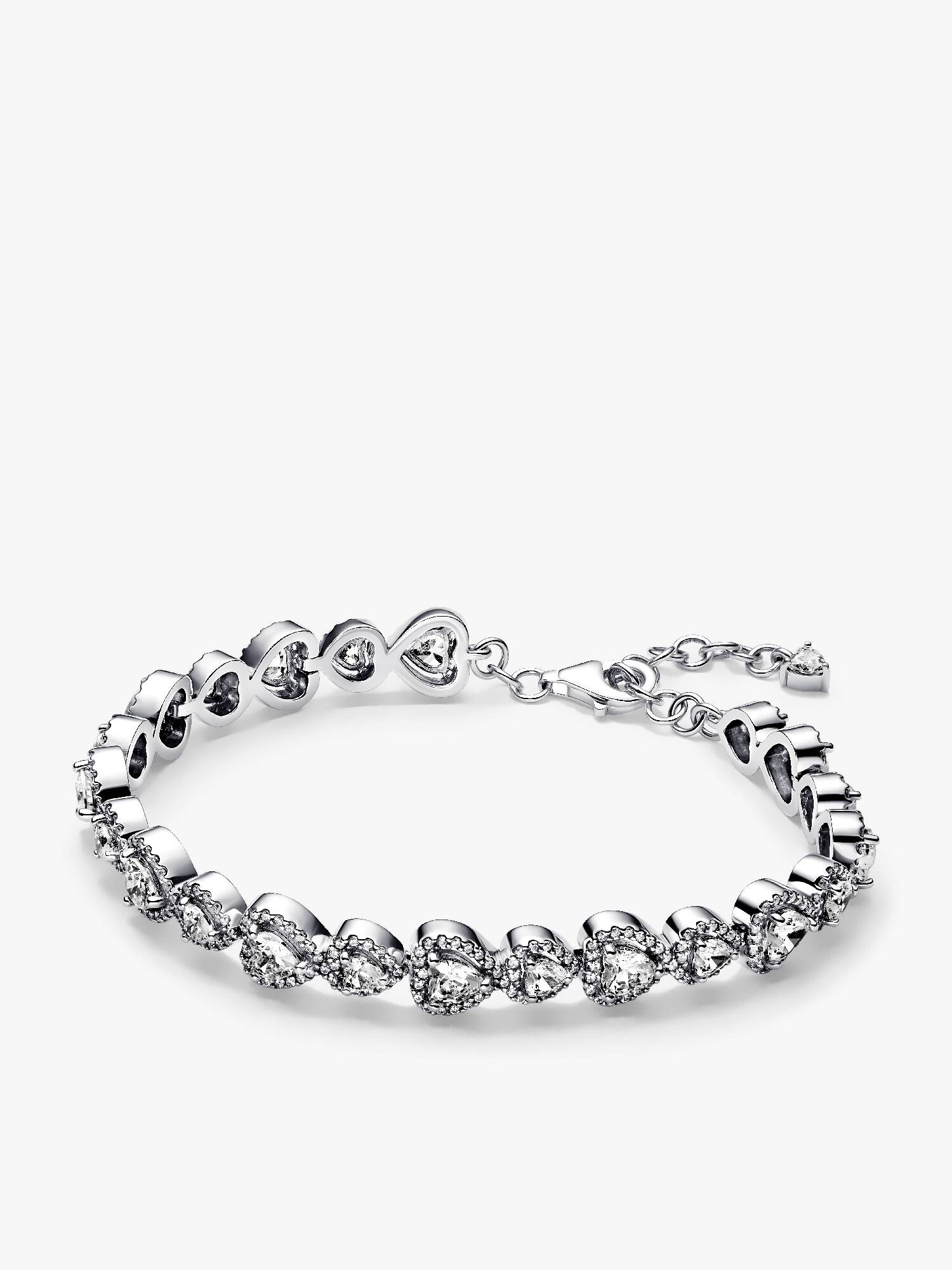 Bracelete Fileira de Corações Brilhantes