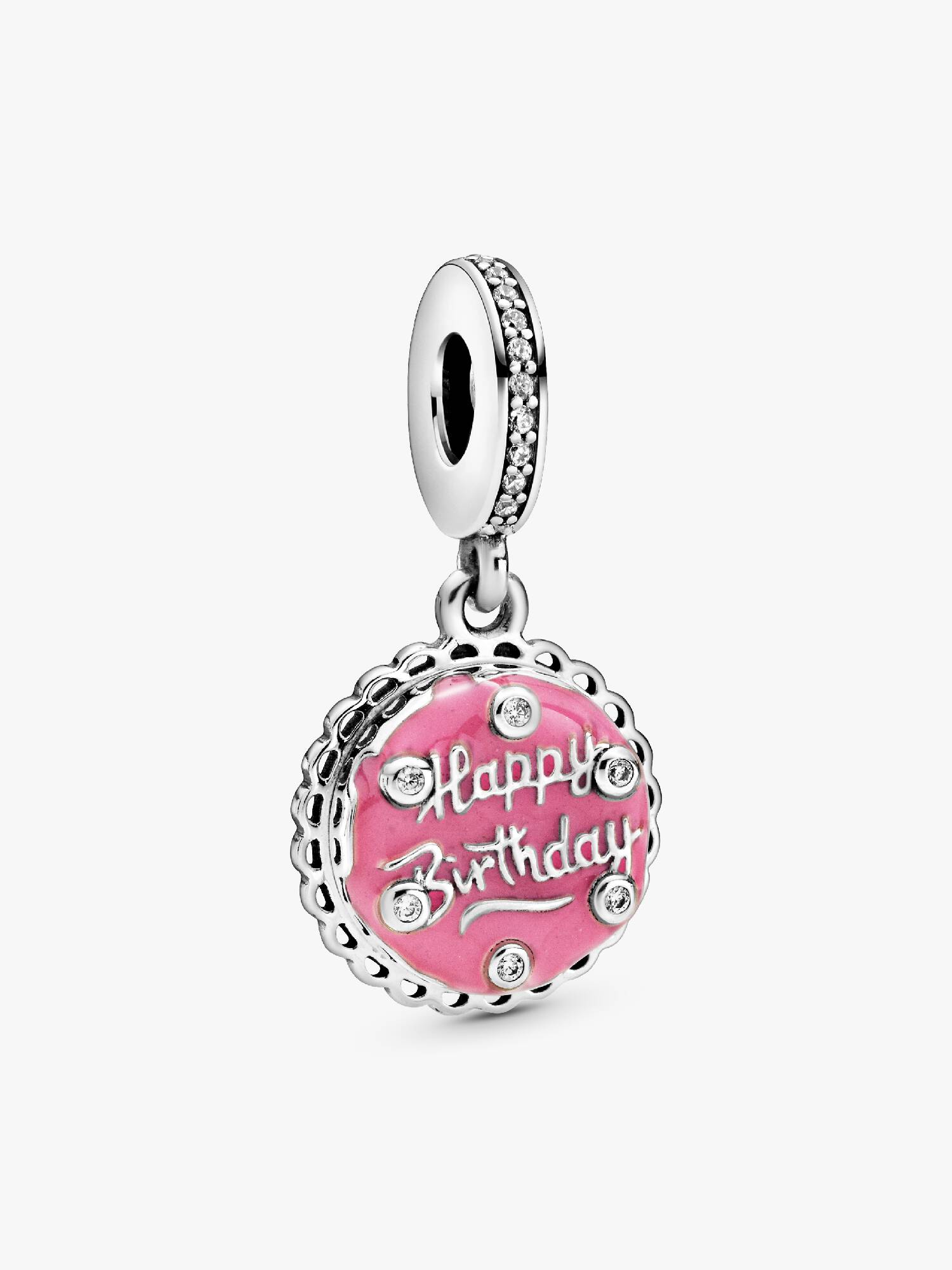 Charm Pendente Bolo de Aniversário Rosa
