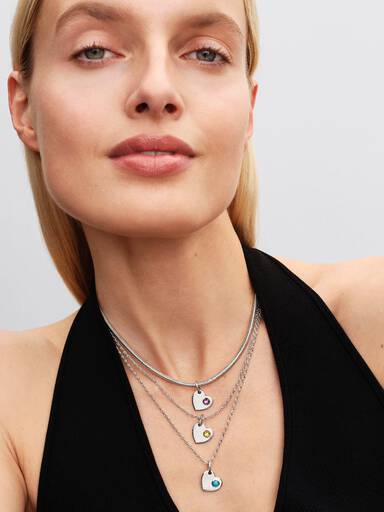 Charm Pendente Coração Gravável com Pedra Azul Turqueza