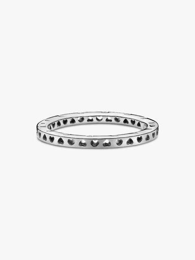 Heart silver logo ring