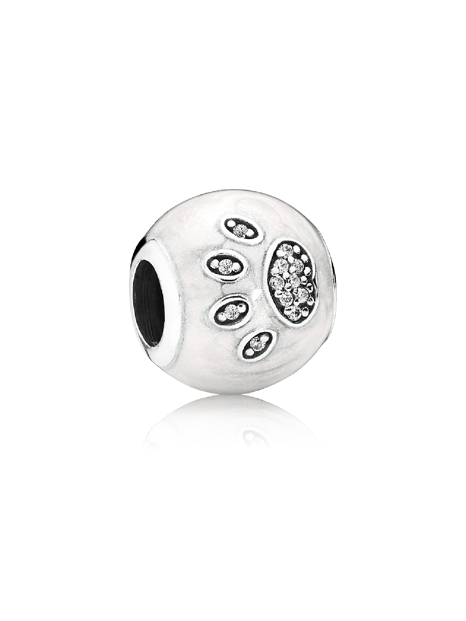 I love pets silver charm with silver enamel and cubic zirconia