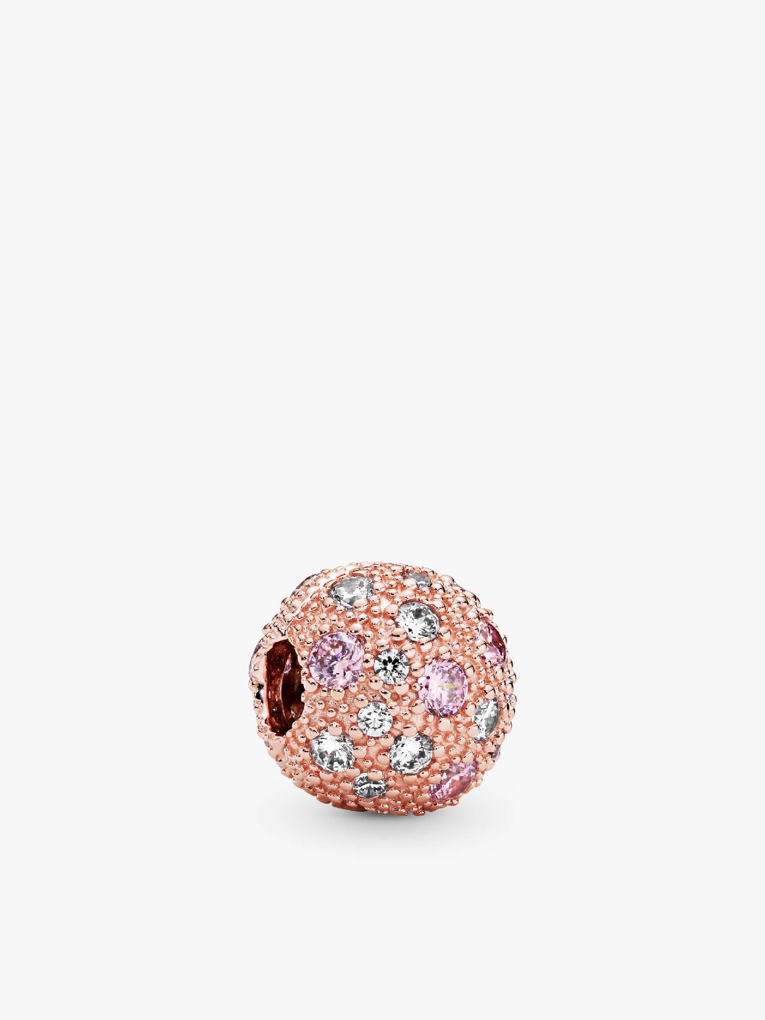 PANDORA Rose clip with pink and clear cubic zirconia