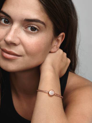 Pulseira Corrente Snake com Coroa Brilhante
